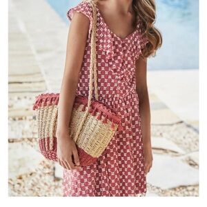 Red embroidered  Floral Dress